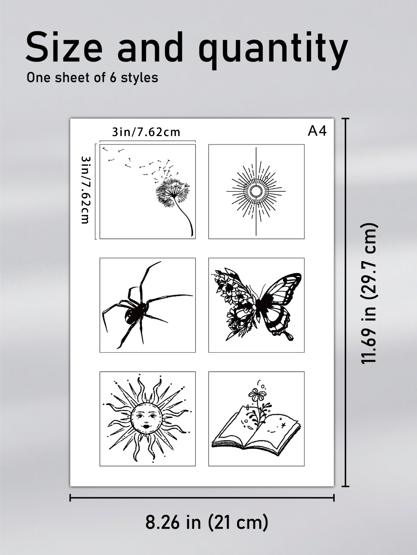 6 Simple Style Pattern Tattoo Stickers